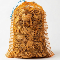 Houtsnippers in netzak 60 × 100 cm – circa 100 liter (afhalen)