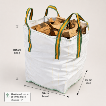 7 Kuub haardhout | Essenhout in Big Bag